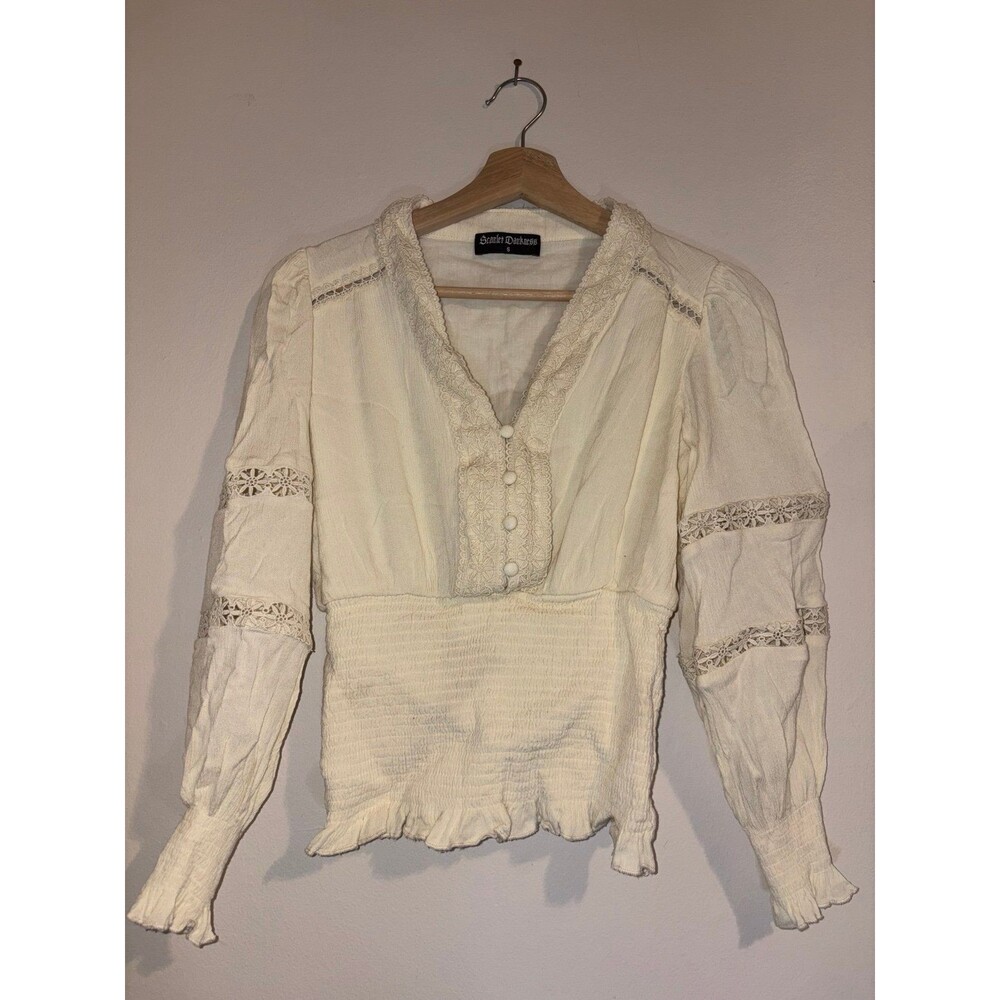 Scarlet Darkness Renaissance Whimsigoth Gothic Lace Blouse - Size Small